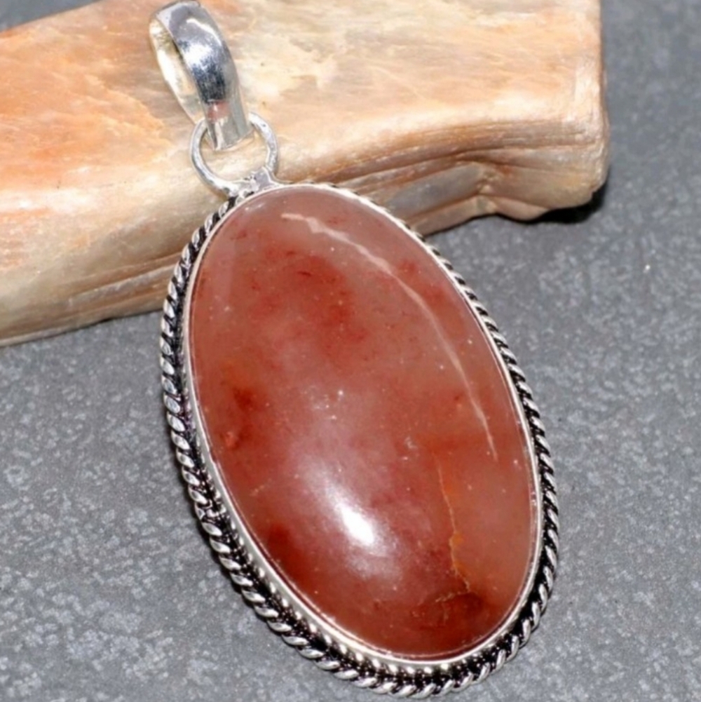 Carnelian Gemstone Jewelry 925 Sterling Silver Handmade Pendant Necklace